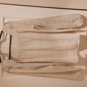 NWOT Lauren Conrad sheer puff sleeve blouse